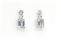 Orecchini Stocco Gioielli Donna diamanti in Oro bianco Acquamarina 3 Ct ZEPP - ZEPP